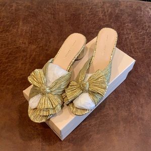 Loeffler Randall Emilia Sandals in Gold Sz 10.5